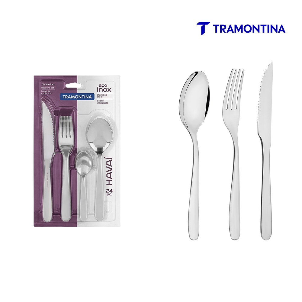 FAQUEIRO TRAMONTINA INOX LEME PR C/12