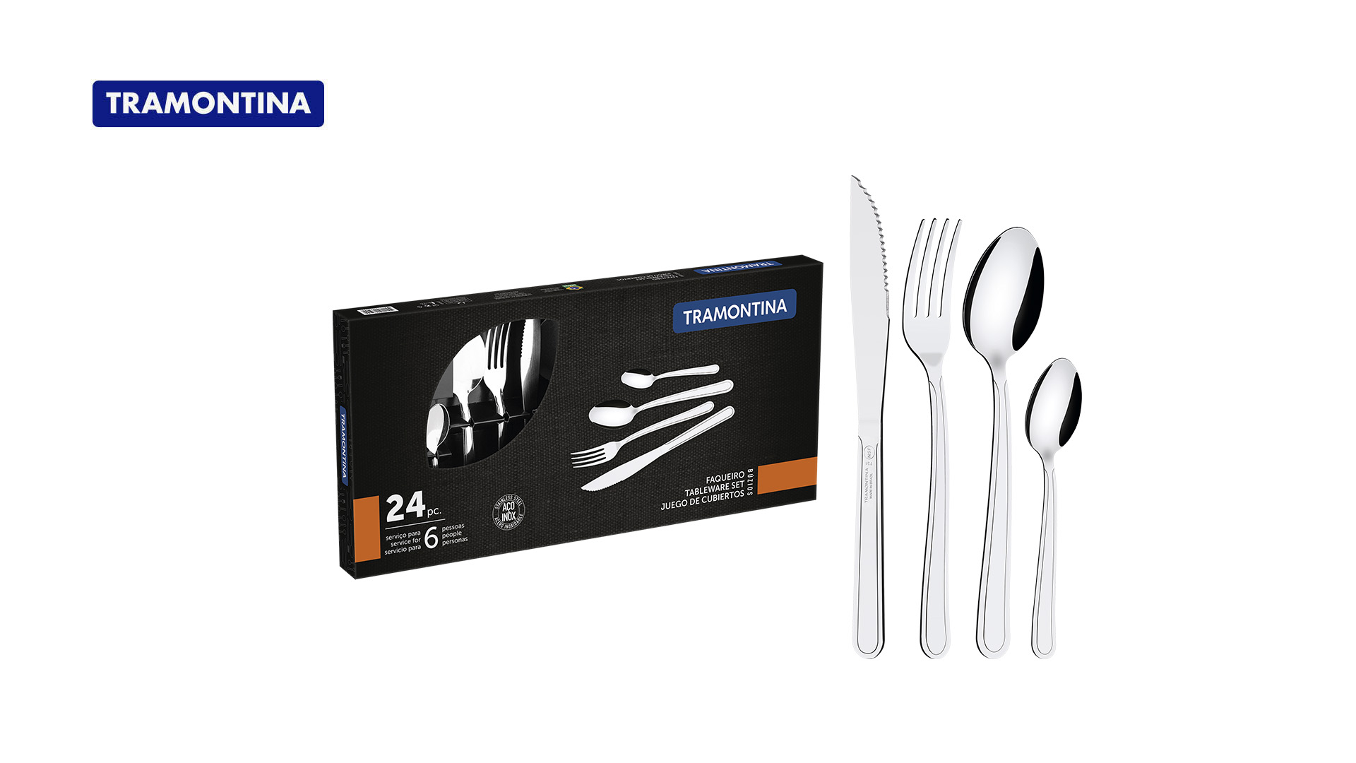 FAQUEIRO TRAMONTINA BUZIOS INOX C/24