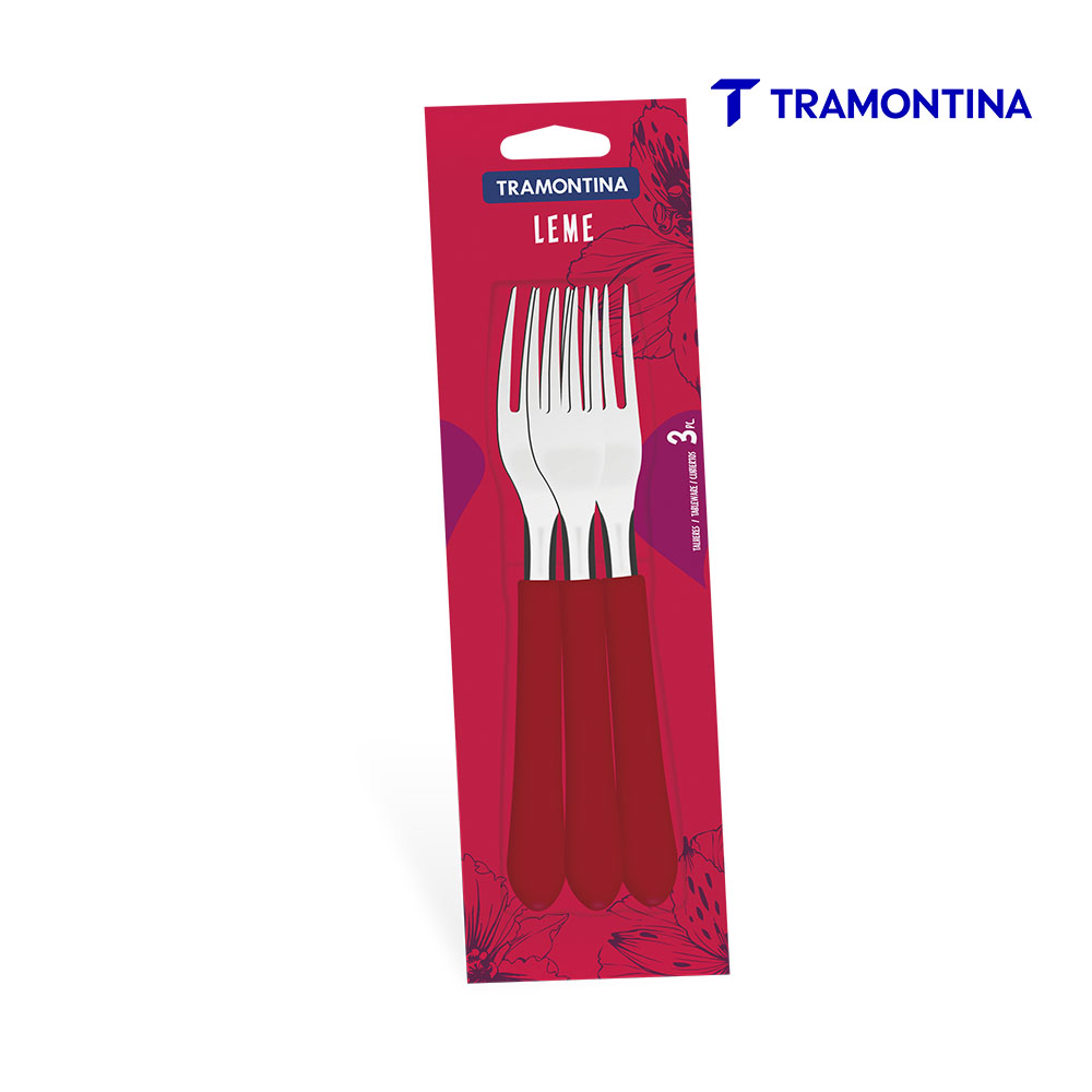 CONJUNTO GARFOS TRAMONTINA DE MESA CB VM C/03