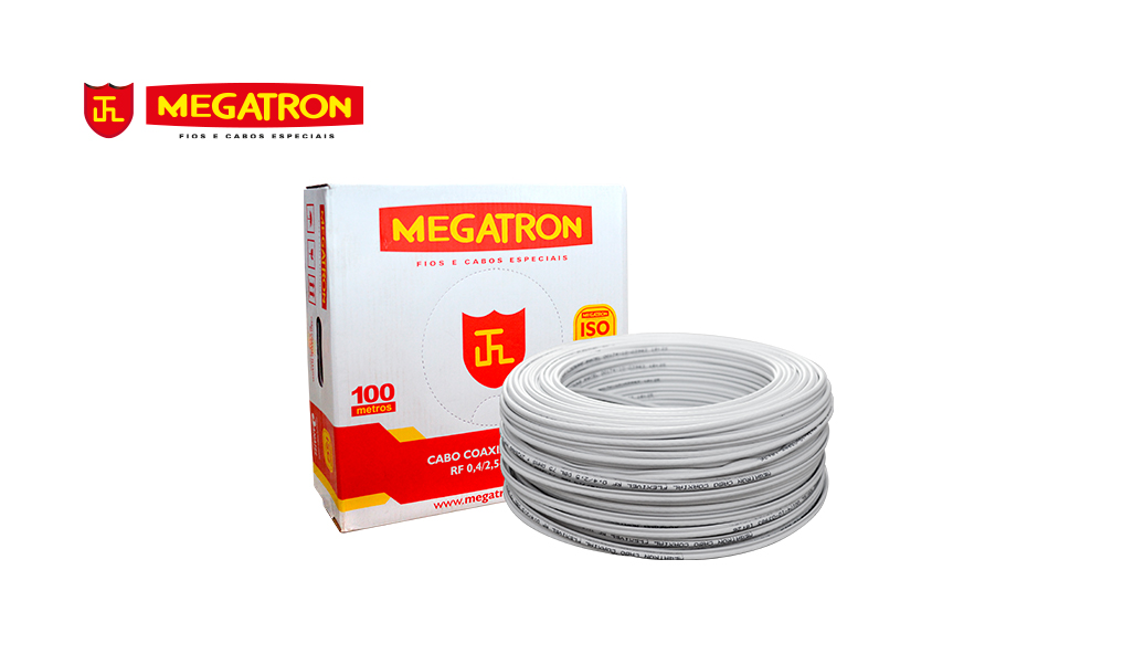 CABO MEGATRON COAXIAL RF 75% C/100 METROS BRANCO