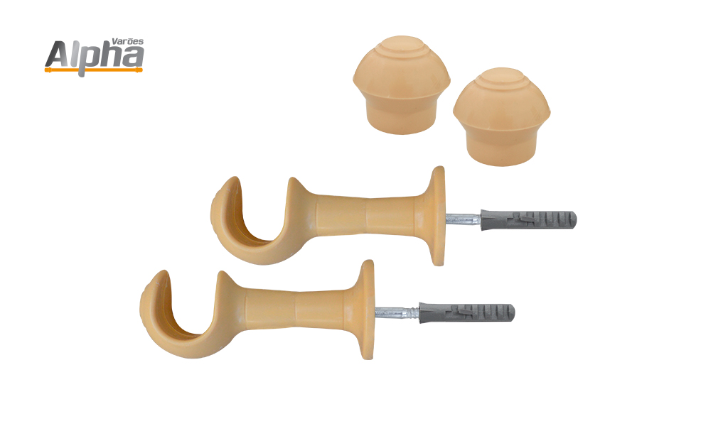 KIT SUPORTE ALPHA P/CORT 19MM MARFIM