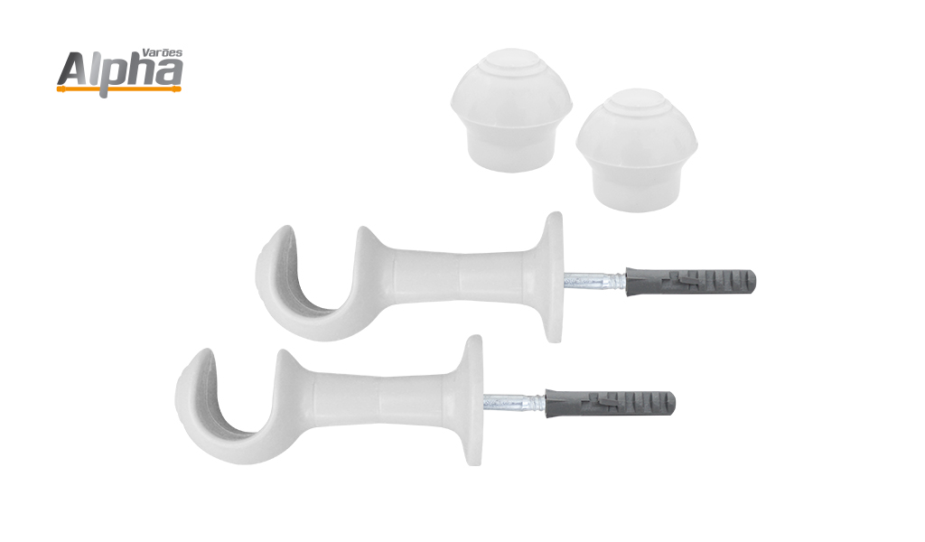 KIT SUPORTE ALPHA P/CORT 19MM BRANCO