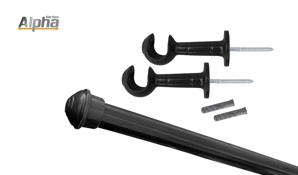 KIT VARAO ALPHA MT 19MM P/CORT 2,0M PRETO