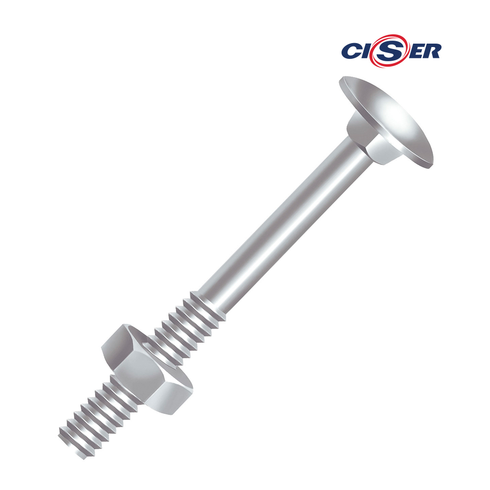 PARAFUSO CISER FRANCES C/PORCA ZINCADO BRANCO 5/16”X5.1/2” - CAIXA C/100