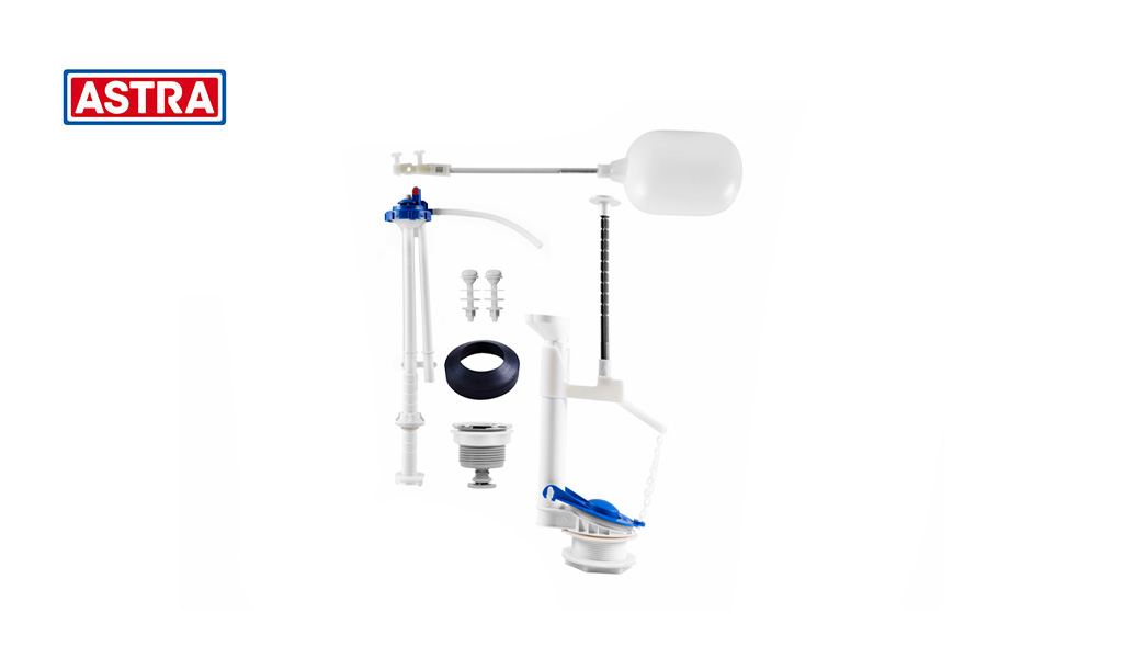 MECANISMO ASTRA COMPLETO P/CAIXA ACOPLADA ACIONADOR UNIVERSAL SUPERIOR CROMADO