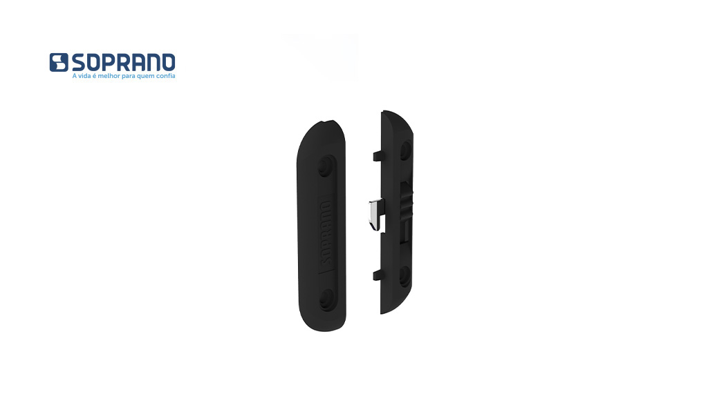 FECHO SOPRANO AUTOM P/PORTA 98MM POLIM PR