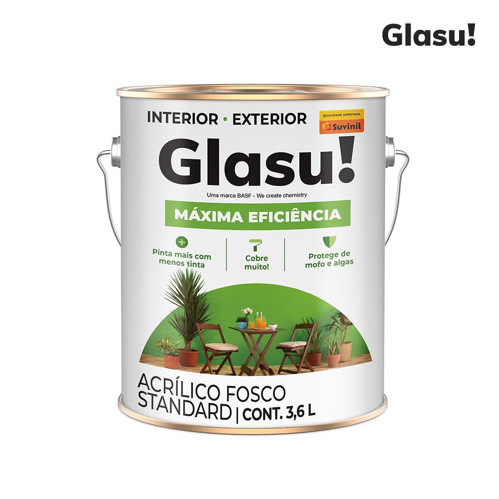 ACRILICA GLASU MAXIMA EFICIENCIA FOSCO 3,6L AREIA