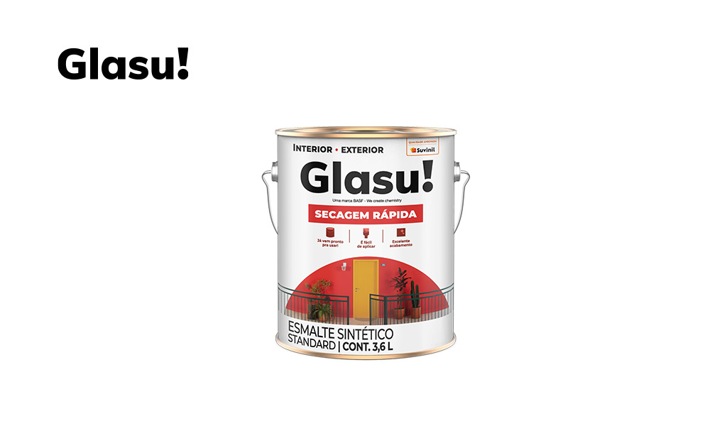 ESMALTE GLASU SINTETICO SEC RAP BR 3,6L VERMELHO