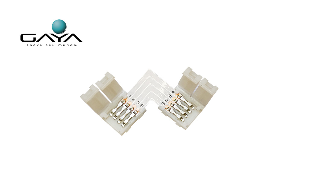GAYA EMENDA TIPO L P/FITAS DE LED 2835 12V 4,8W SACO C/ 10 PECAS