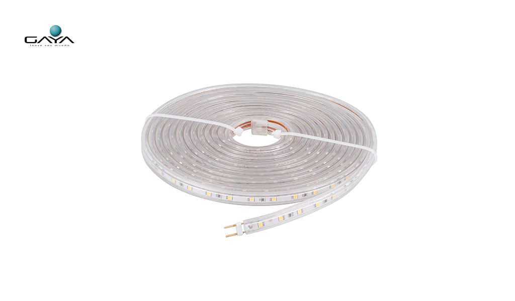 GAYA KIT FITA LED + ACESSORIOS (AREA EXTERNA) 4,8W 220V IP65 ROLO C/5M - LUZ NEON BRANCA (LIGAÇÃO DIRETO NA REDE)