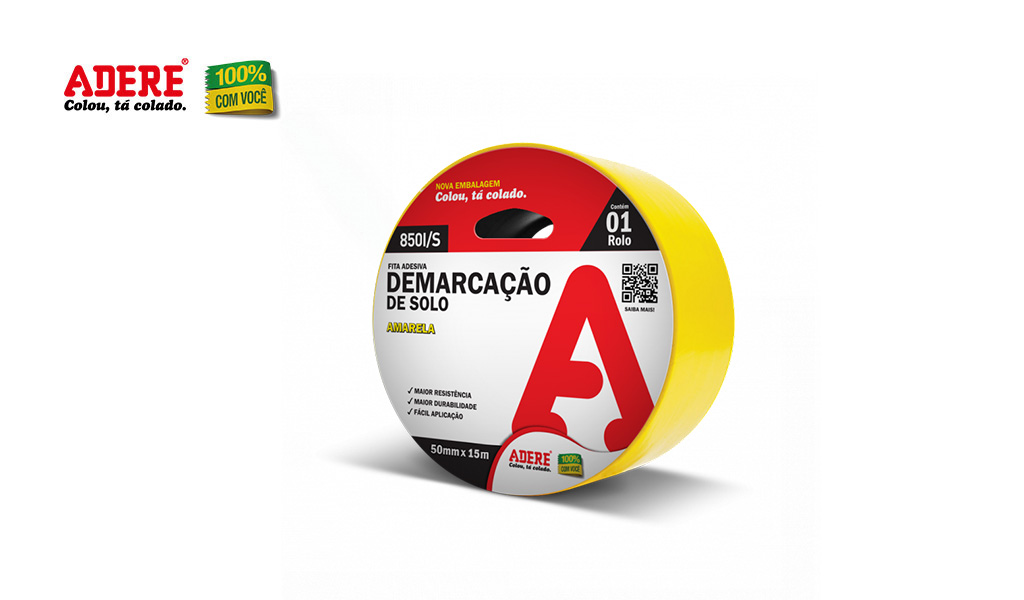 FITA ADERE DEMARCAÇÃO DE SOLO 850I/S 50MMX15M AMARELA