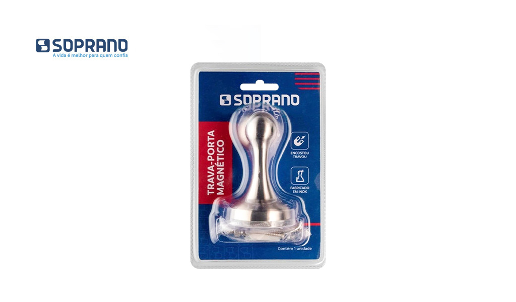 TRAVA SOPRANO MAGN P/PORT (PISO) INOX ESC