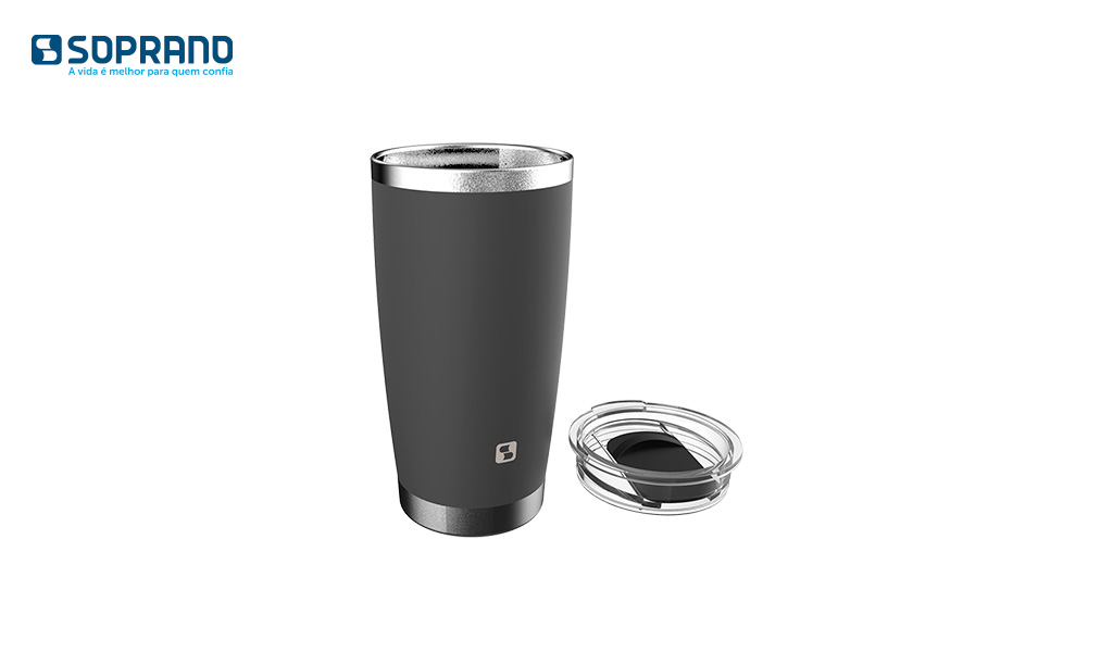 COPO TERMICO SOPRANO EVEREST 500ML CINZA