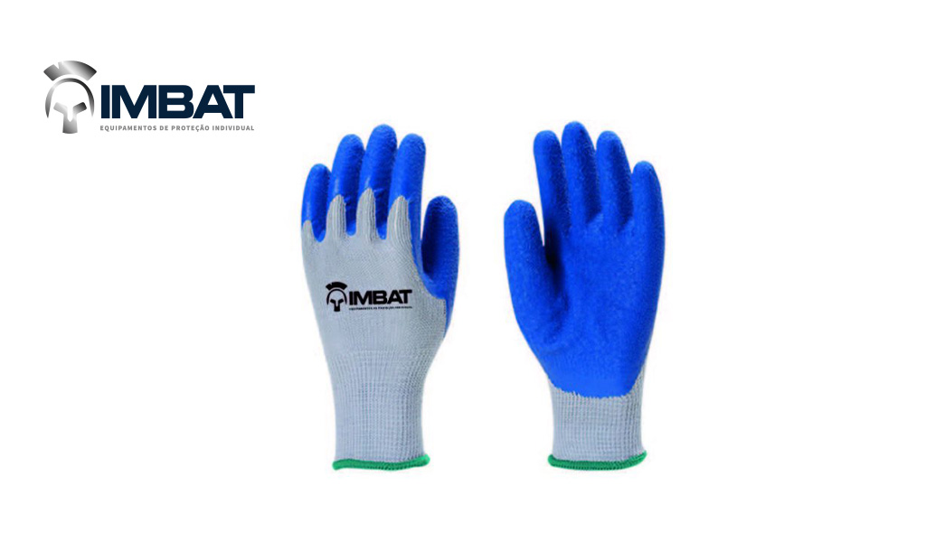 LUVA IMBAT TRICOTADA PALMAR LATEX - TAMANHO 10-GG - NA COR AZUL