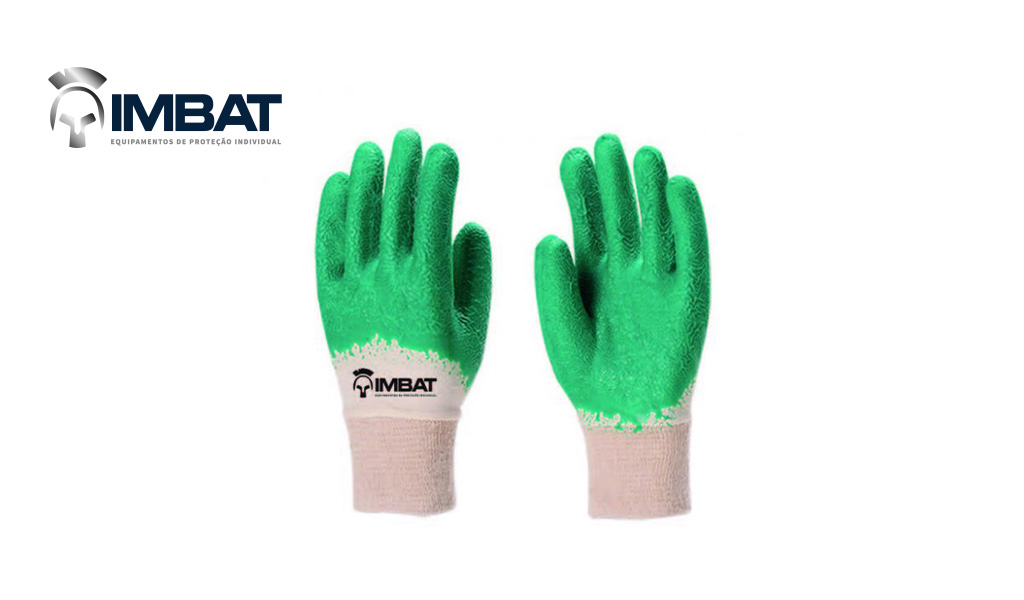 LUVA IMBAT TRICOTADA BANHO LATEX VERDE - TAMANHO 08-M