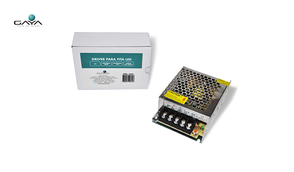 GAYA DRIVER PARA FITA LED 5A 12V 60W BIVOLT