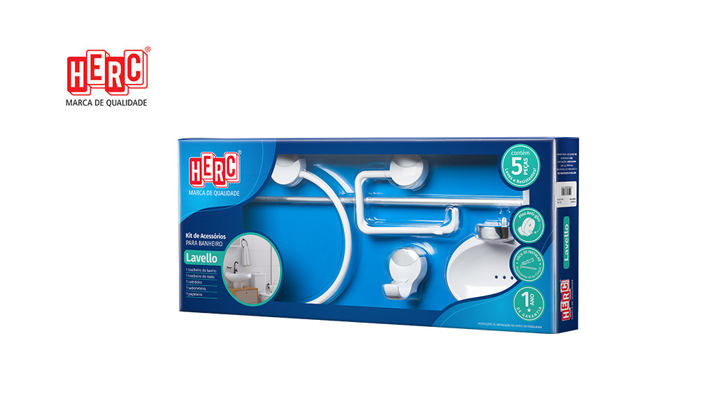 KIT HERC P/BANH LAVELLO PLAST BR/CR C/05