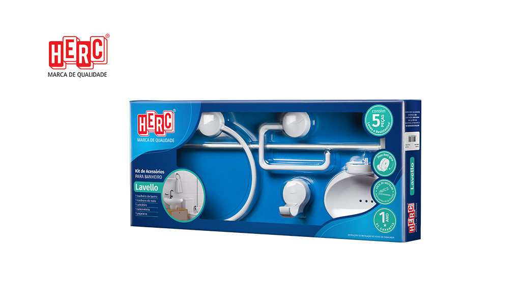 KIT HERC P/BANH LAVELLO PLAST BR C/05