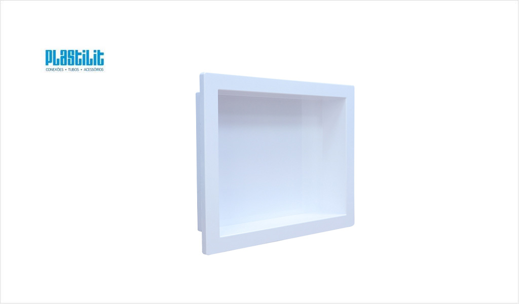 NICHO PLASTILIT DE PAREDE P/EMBUTIR 30X40CM BRANCO