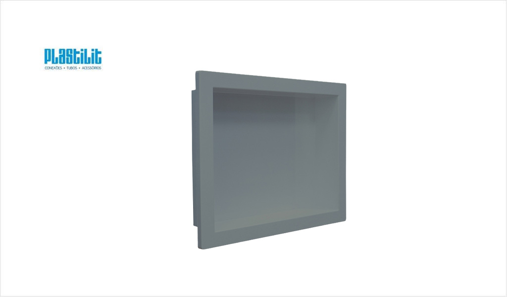 NICHO PLASTILIT DE PAREDE P/EMBUTIR 30X40CM CINZA