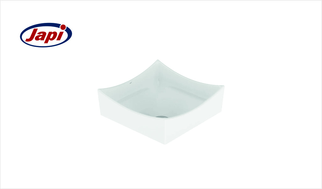 CUBA JAPI DE APOIO QUADRADA RAVENA 34CM X 34CM - BRANCA