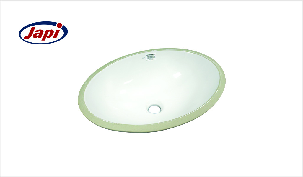 CUBA JAPI DE EMBUTIR OVAL LARG.49CM X COMPR.35CM X ALT.16CM COR BRANCA