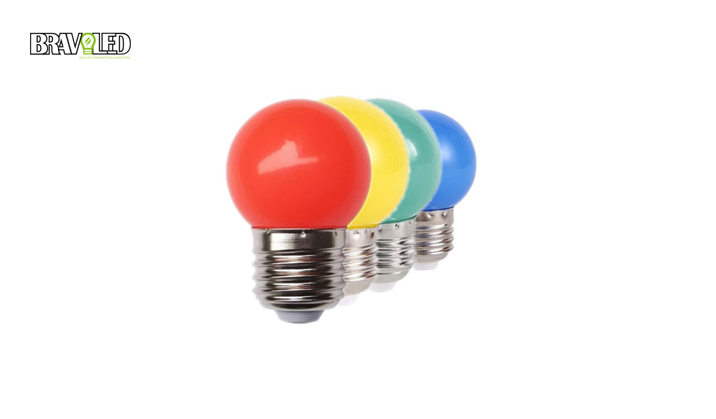 LAMPADA BRAVO LED BOLINHA E27 1,5W G45 AZUL