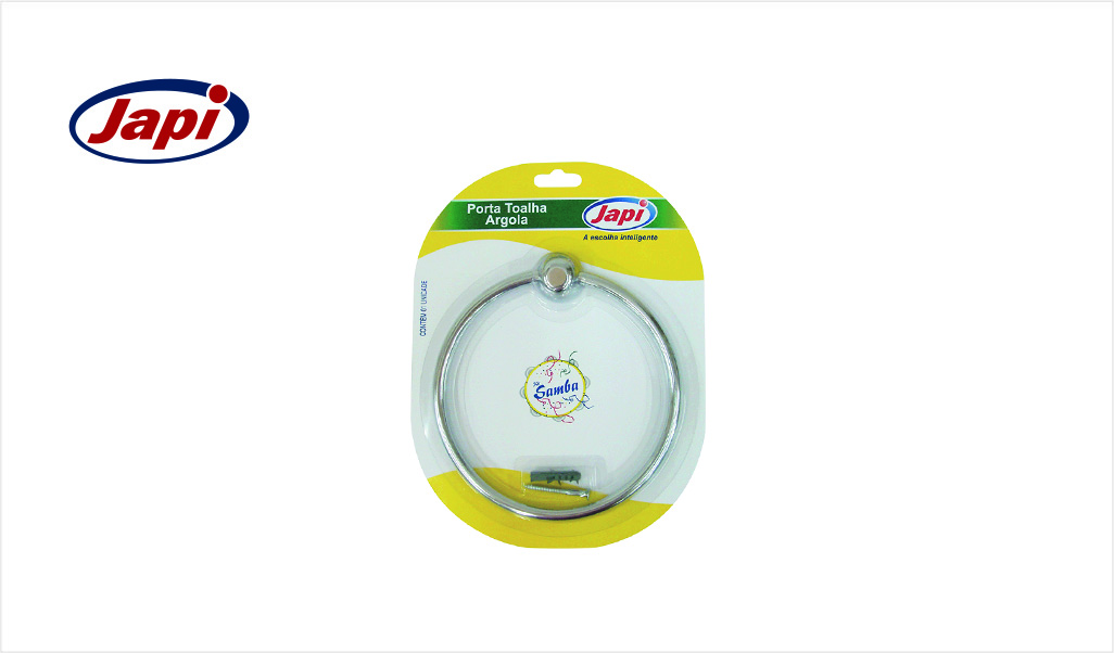PORTA TOALHA JAPI EM ARGOLA ABS CROMADO