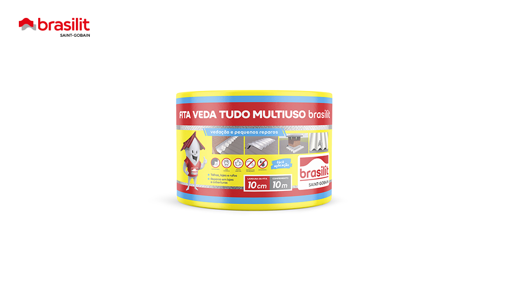 FITA BRASILIT VEDA TUDO MULTIUSO ALUMINIZADA - ROLO 10CMX10M