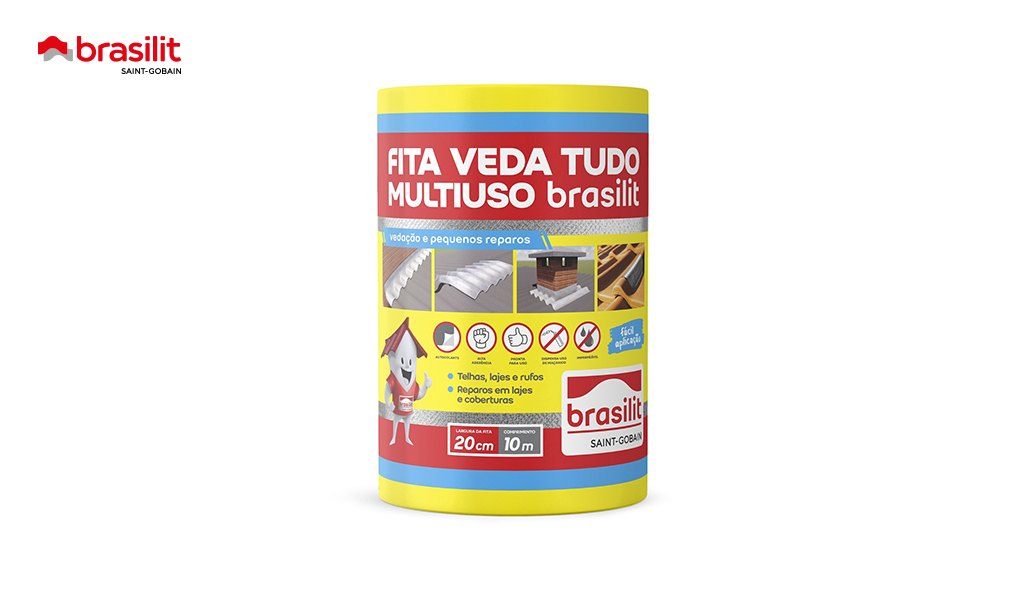FITA BRASILIT VEDA TUDO MULTIUSO ALUMINIZADA - ROLO 20CMX10M