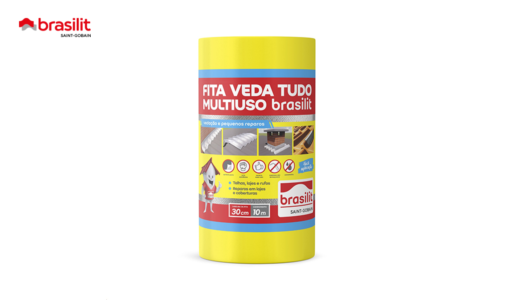 FITA BRASILIT VEDA TUDO MULTIUSO ALUMINIZADA - ROLO 30CMX10M
