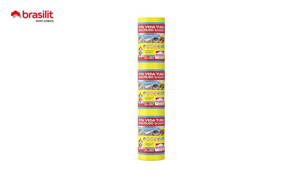 FITA BRASILIT VEDA TUDO MULTIUSO ALUMINIZADA - ROLO 90CMX10M