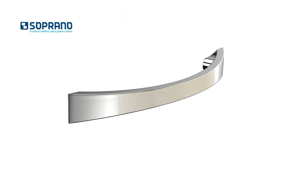 PUXADOR SOPRANO P/MOV ALCA 96MM CR/NIQ