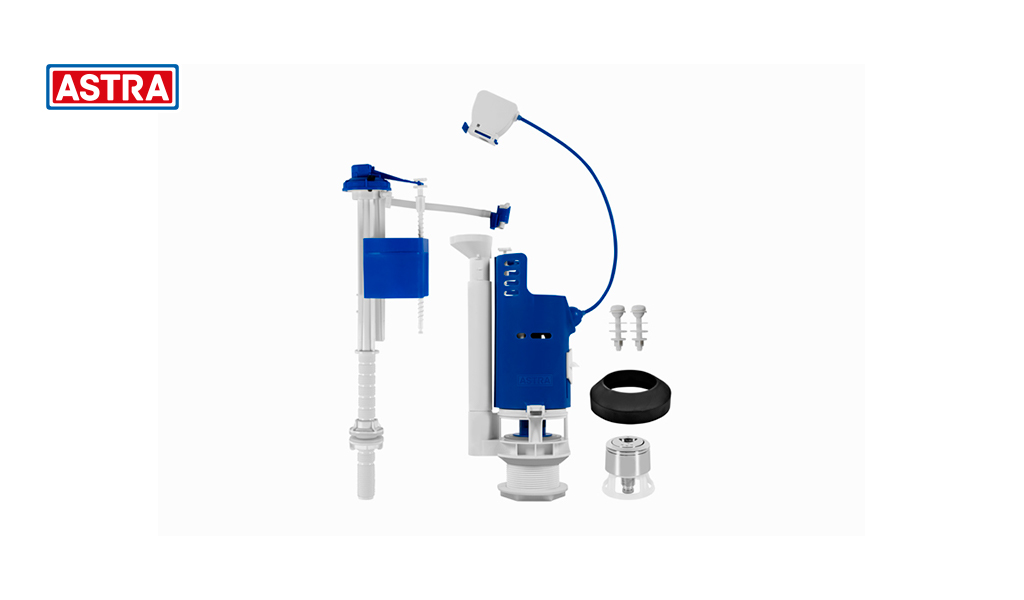 MECANISMO ASTRA COMPLETO P/CAIXA ACOPLADA UNIVERSAL DUPLO ACIONAMENTO BRANCO