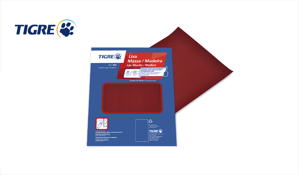 LIXA TIGRE MASSA/MADEIRA 800-100 C/25