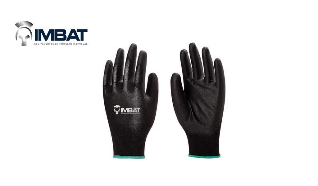 LUVA IMBAT POLIESTER C/PU PR TAM/8-M PR
