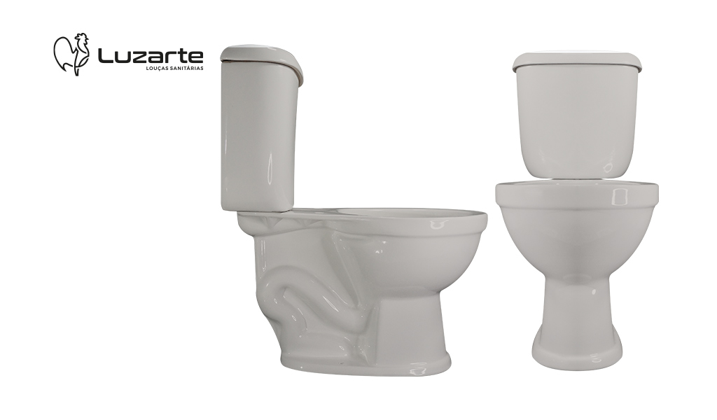 LUZARTE BACIA+CX ACOPLADA EVORA ACIONAMENTO SIMPLES CINZA