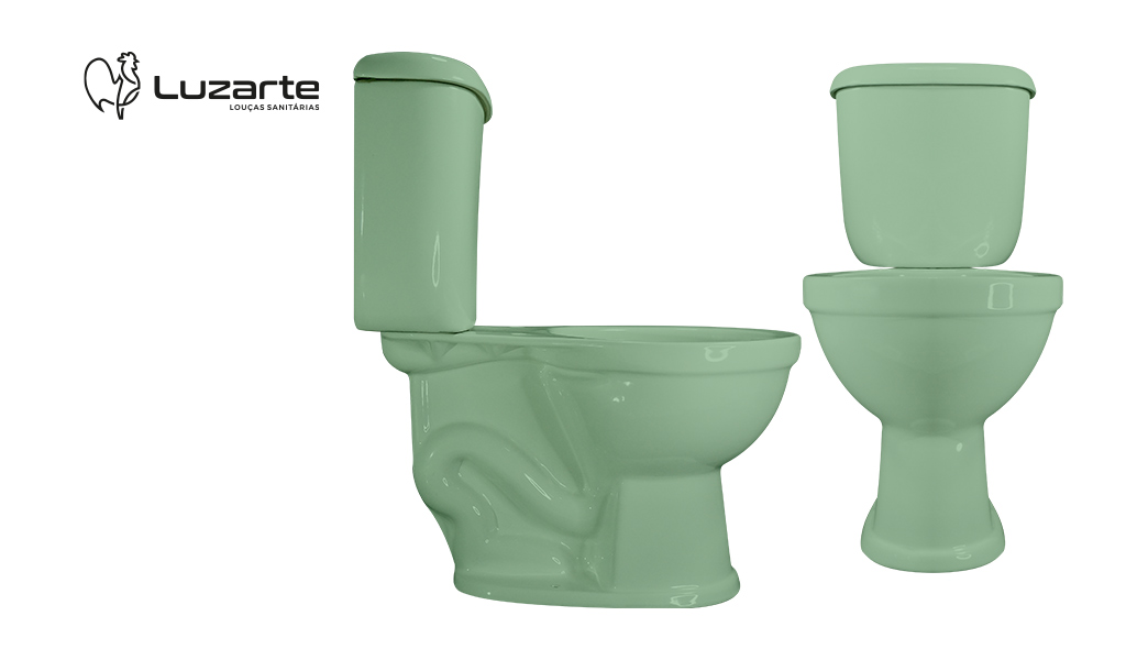 LUZARTE BACIA+CX ACOPLADA EVORA ACIONAMENTO SIMPLES VERDE