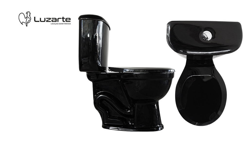 LUZARTE BACIA+CX ACOPLADA EVORA ACIONAMENTO SIMPLES PRETO