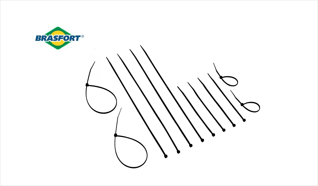 ABRAÇADEIRA BRASFORT NYLON PR 2,5X150MM C/100