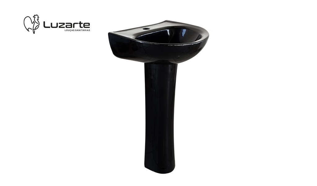 LUZARTE LAVATORIO+ COLUNA EVORA PRETO