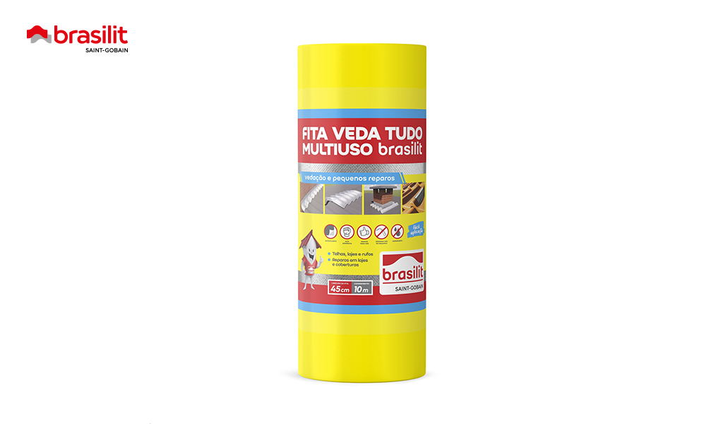 FITA BRASILIT VEDA TUDO MULTIUSO ALUMINIZADA - ROLO 45CMX10M