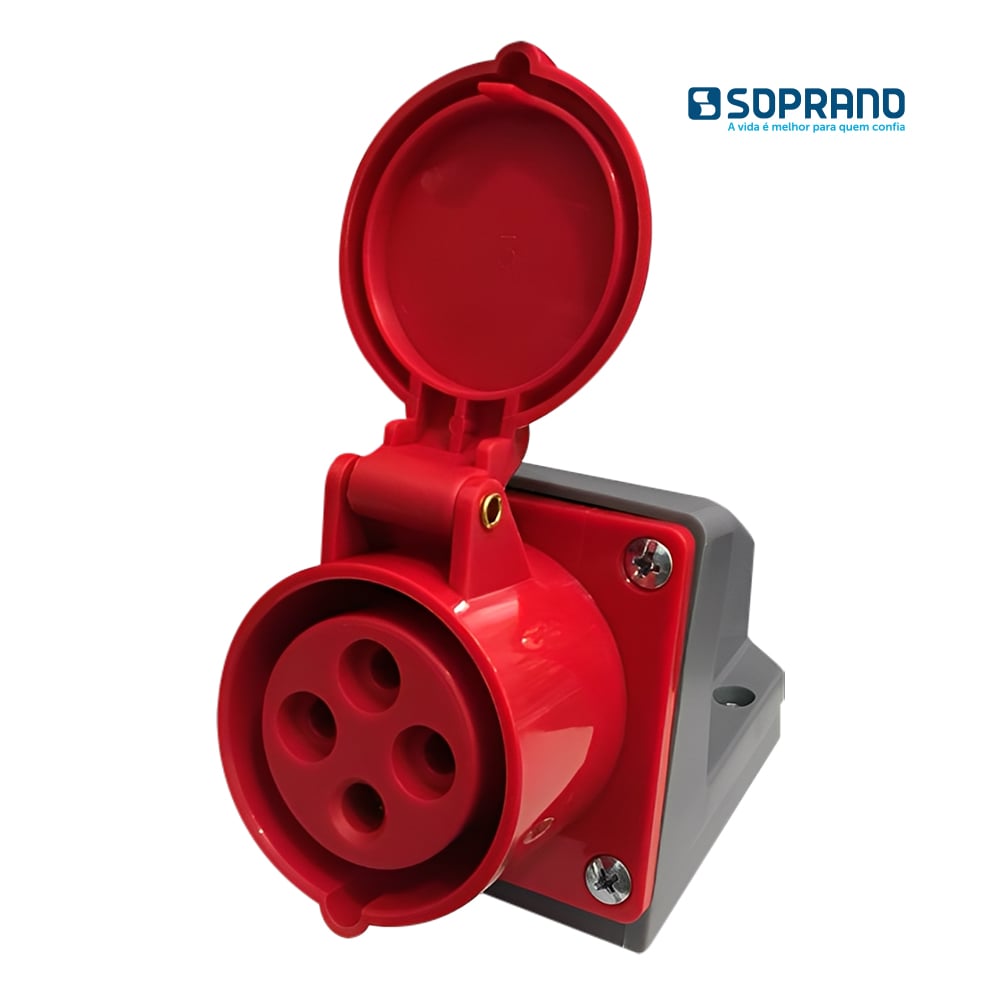 TOMADA SOPRANO INDUSTR SOB 32A 3P+T 380V