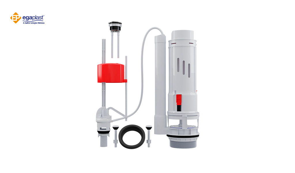 MECANISMO EGAPLAST COMPLETO P/CAIXA ACOPLADA UNIVESAL 3/6L CROMADO