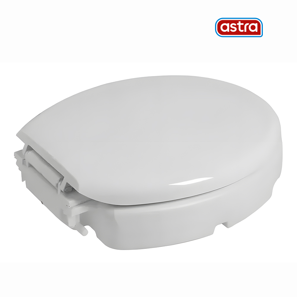 ASSENTO ASTRA SANITARIO ELEVADO ALMOFADADO OVAL SEM TRAVA 11CM BRANCO -  COMPLETO ARCO E TAMPA
