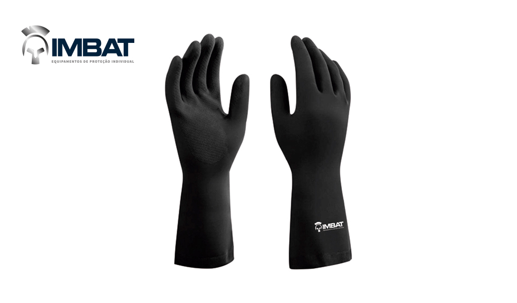 LUVA IMBAT LATEX FORRADA - TAMANHO 09-G - NA COR PRETA