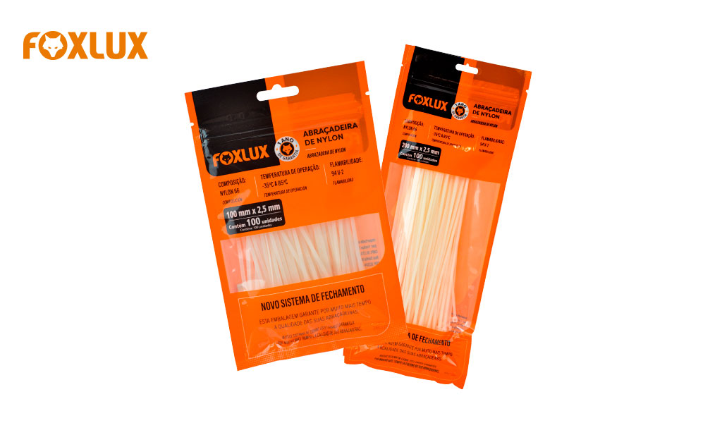 ABRAÇADEIRA FOXLUX NYLON  6,5X450MM BR C/50