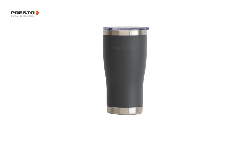 COPO TERMICO PRESTO 600ML CINZA