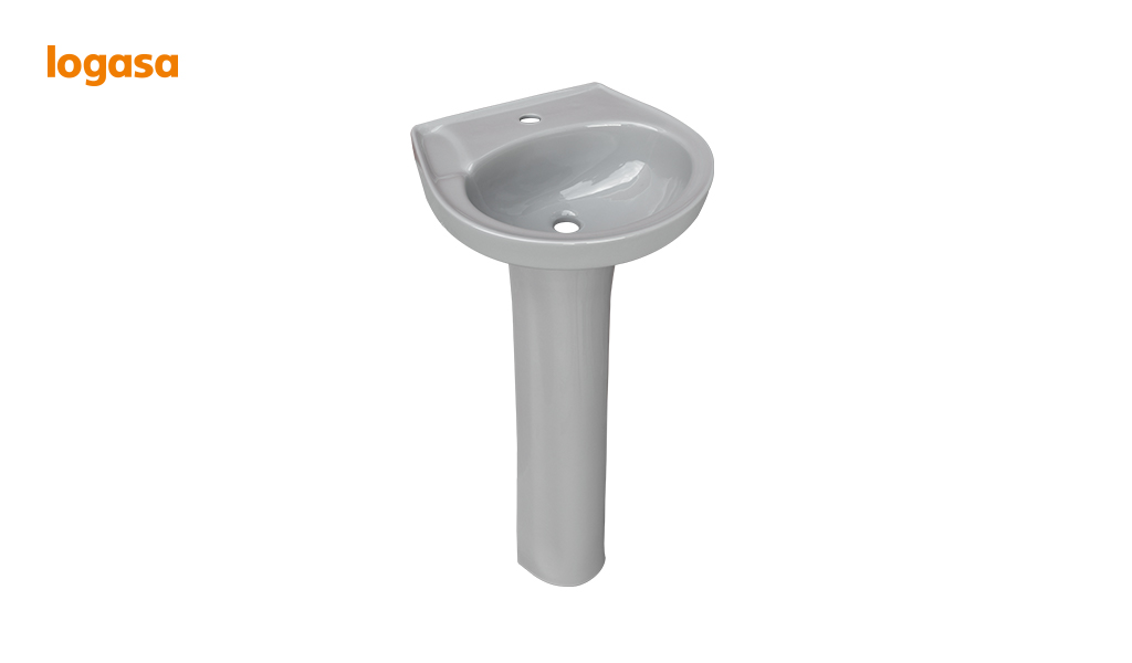 LAVATORIO+COLUNA LOGASA PARATI CINZA