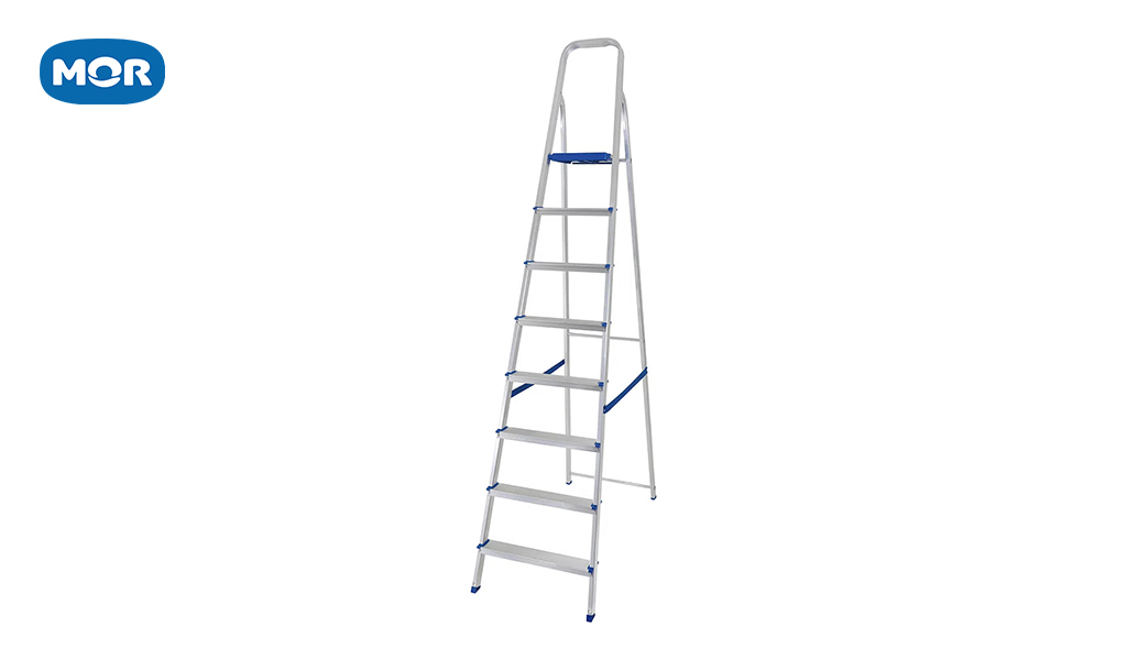 ESCADA MOR DOMESTICA DE ALUMINIO 8 DEGRAUS 2,22M